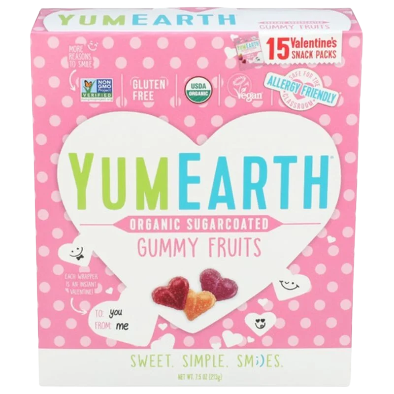 Image of Yum Earth Organic Valentine Heart Gummies (15 CT)