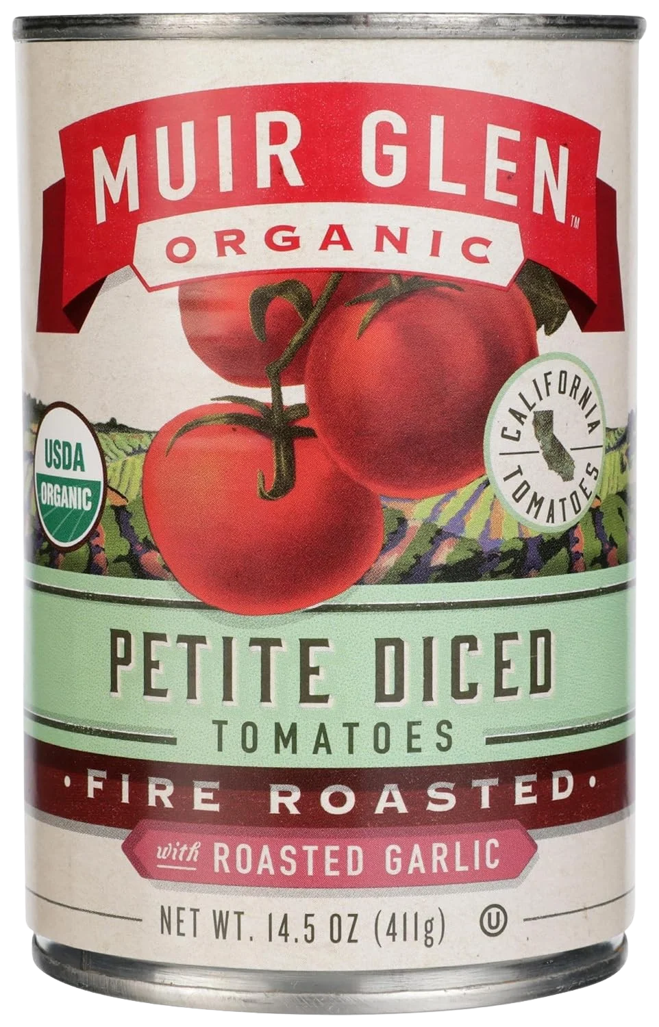 Image of Muir Glen Organic Petite Diced Tomatoes - Fire Roasted with Roasted Garlic