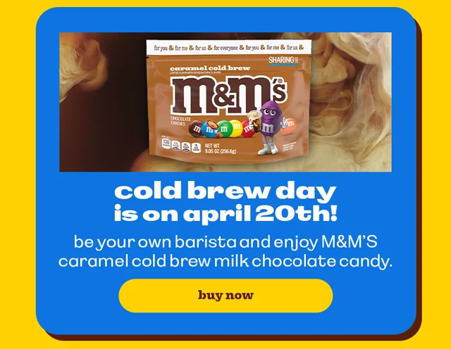 ENJOY M&M'S CARAMEL COLD BREW MILK CHOCOLATE CANDY