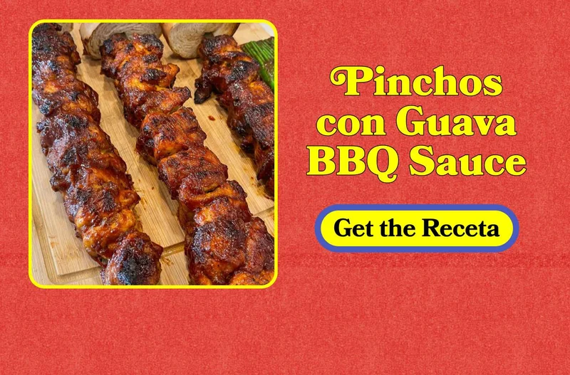 Pinchos con Guava BBQ Sauce. Get the Receta