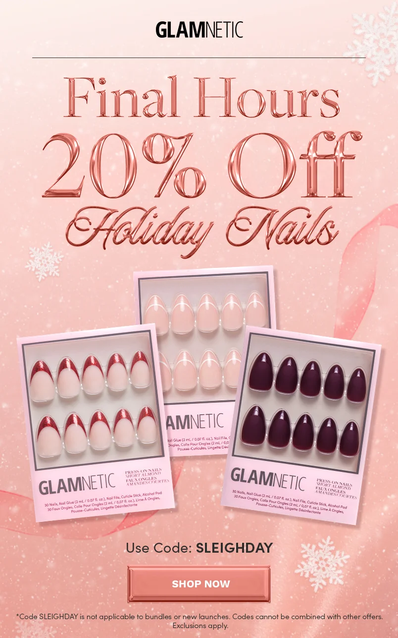 Get 20% off Holiday Nails with the code SLEIGHDAY