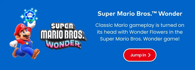 Super Mario Bros. Wonder. Classic Mario gameplay is turned on its head with Wonder Flowers in the Super Mario Bros. Wonder game! Jump in!
