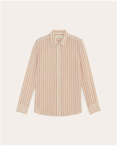 [Image] The Must-Have Shirt in Washable Silk | Bone / Dusky Rose