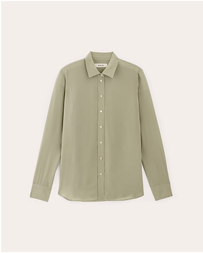 [Image] The Must-Have Shirt in Washable Silk | Seagrass