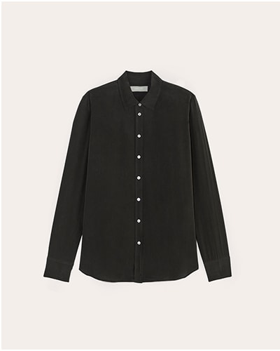 [Image] The Must-Have Shirt in Washable Silk | Black