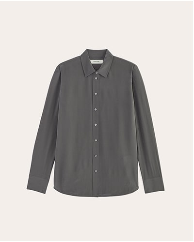 [Image] The Must-Have Shirt in Washable Silk | Graphite