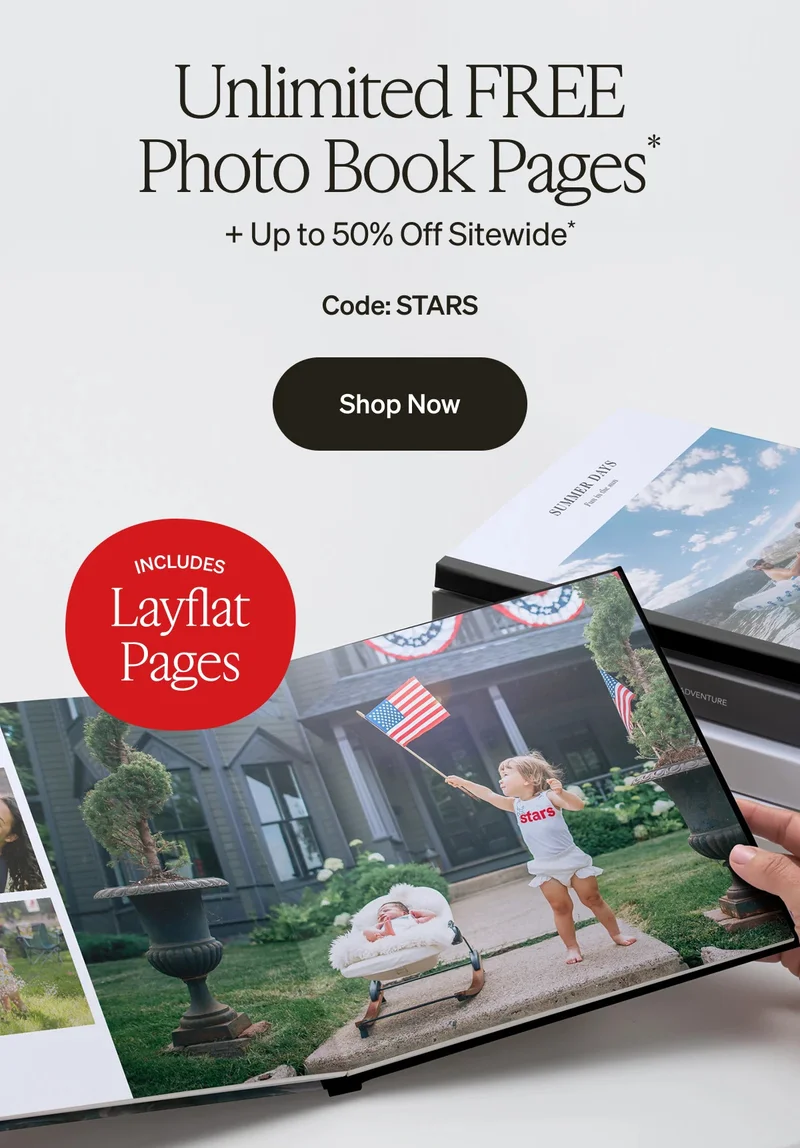 Unlimited Free Photo Book Pages + Up to 50% Off Sitewide