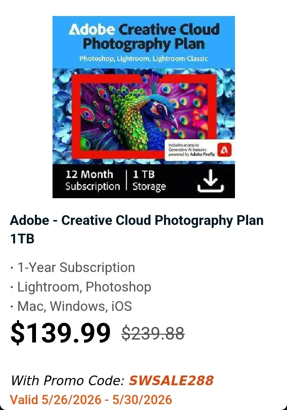 Adobe - Creative Cloud Photography Plan 1TB