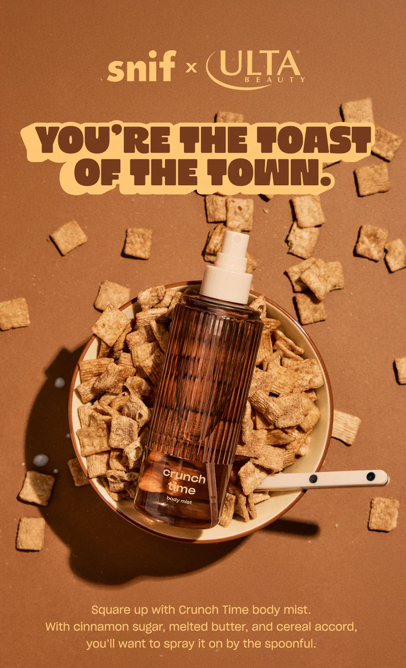 Square up with Crunch Time body mist. With cinnamon sugar, melted butter, and cereal accord, you’ll want to spray it on by the spoonful.