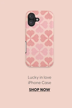 Lucky in love heart clover pattern red and pink iPhone Case