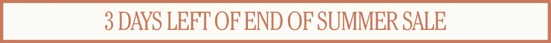 3 Days Left of End of Summer Sale