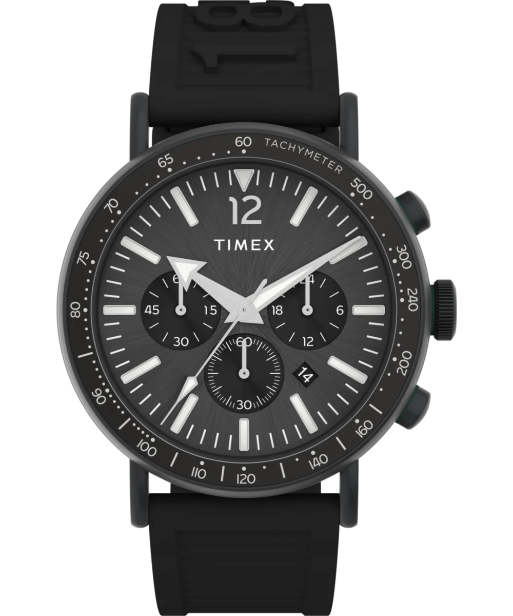 Image of Timex Standard Tachymeter Chronograph 43mm Eco-Friendly Resin Strap Watch