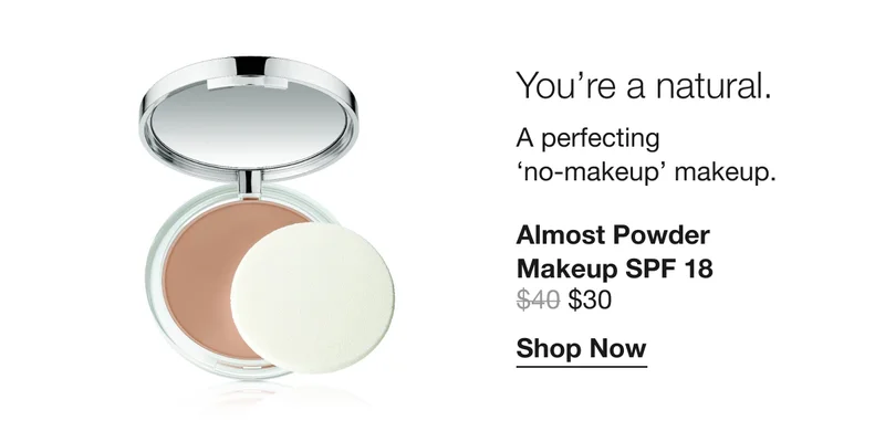 You’re a natural. A perfecting ‘no-makeup’ makeup. Almost Powder Makeup SPF 18 $30 Shop Now