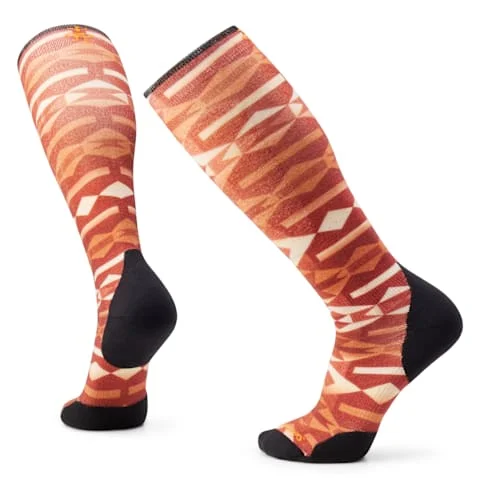 Ski Colliding Clouds Print Over The Calf Socks