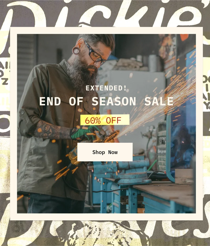 EXTENDED! END OF SEASON SALE. 60% OFF. SHOP NOW.