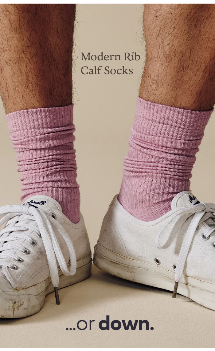 Modern Rib Calf Socks | …or down