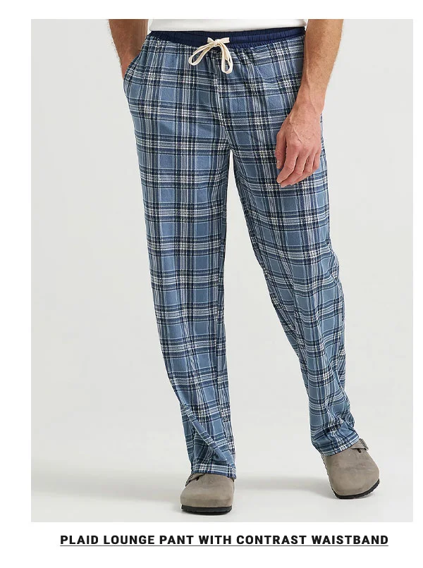 Plaid Lounge Pant With Contrast Waistband