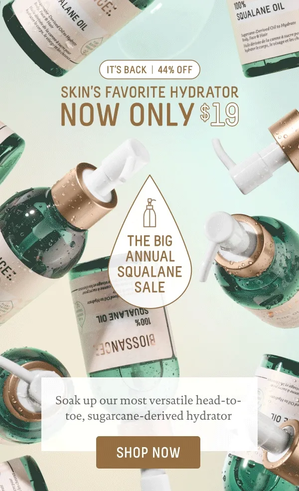 The Big Annual Squalane Sale: 44% OFF