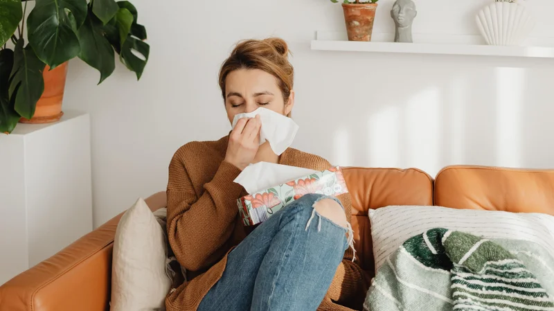 Woman with allergies