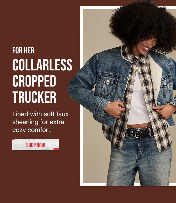 Collarless Cropped Trucket Shop Now