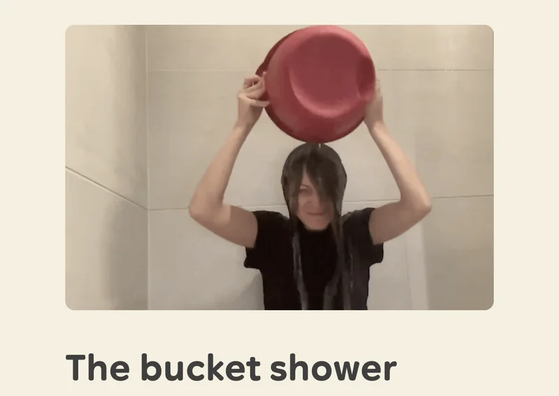 The bucket shower