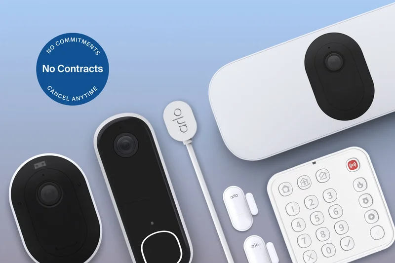 No commitments. No contracts. Cancel anytime. Various Arlo security products.