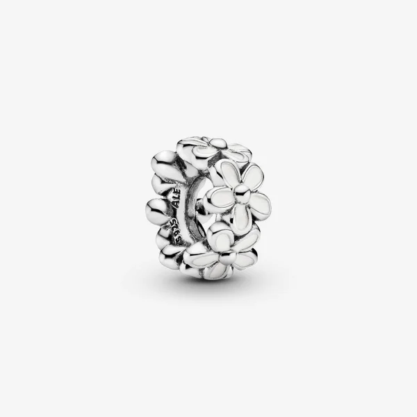 White Daisy Flower Spacer Charm