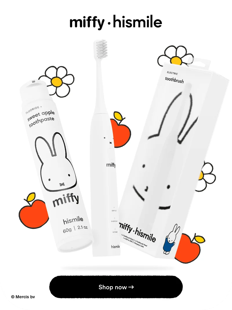 Miffy X Hismile. Sweet apple toothpaste. Shop now.