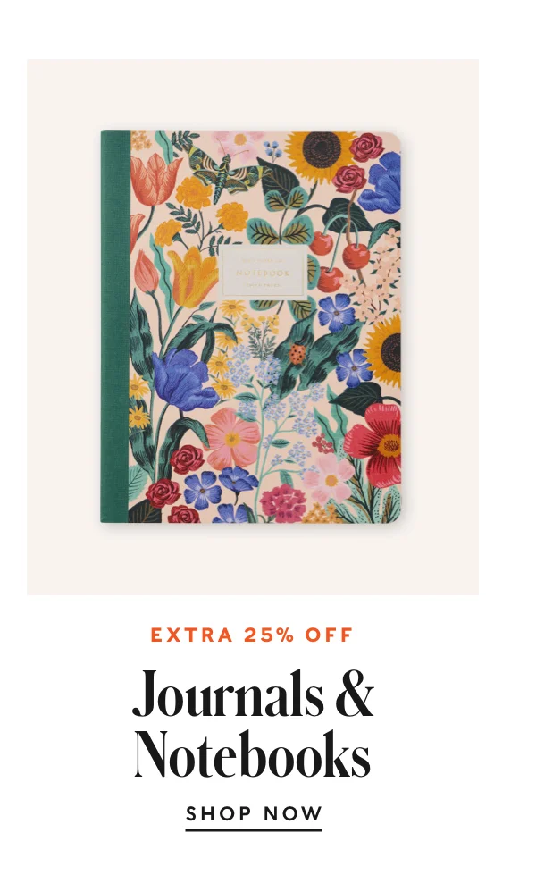 25% Off Notebooks and Journals