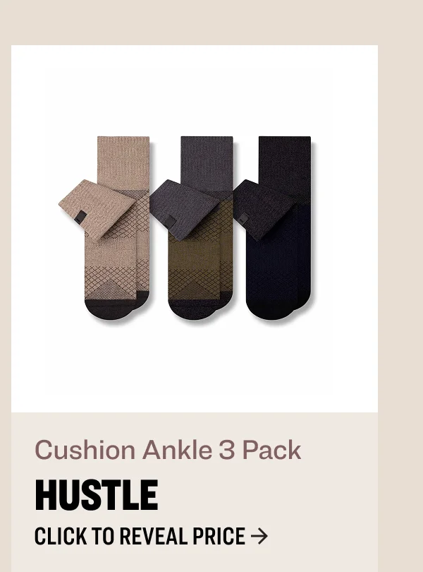 Cushion Ankle Sock 3 Pack Hustle