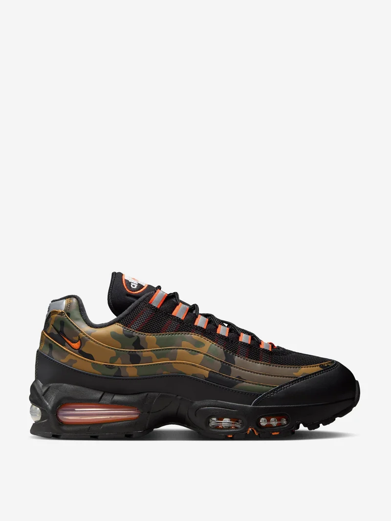 Image of Nike Air Max 95 QS - Black/Safety Orange-Metallic Silver-Golden Beige-Cargo Khaki
