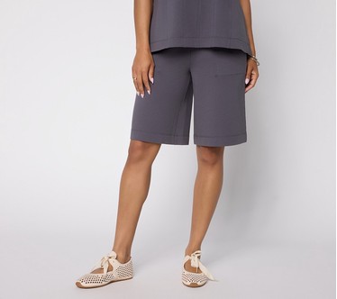 LOGO Lounge by Lori Goldstein Regular Seamed Long Shorts