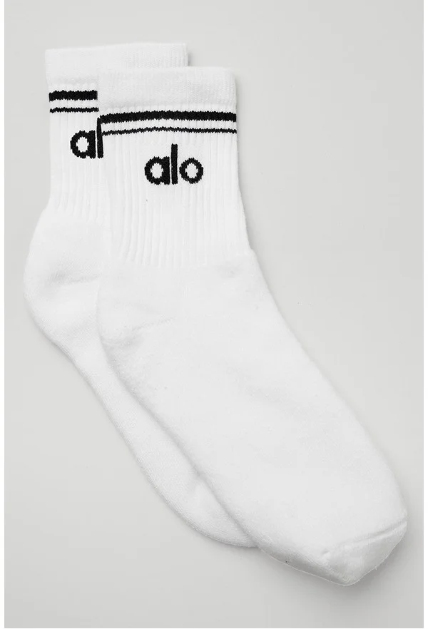Unisex Half-Crew Throwback Sock - White/Black - White/Black / S