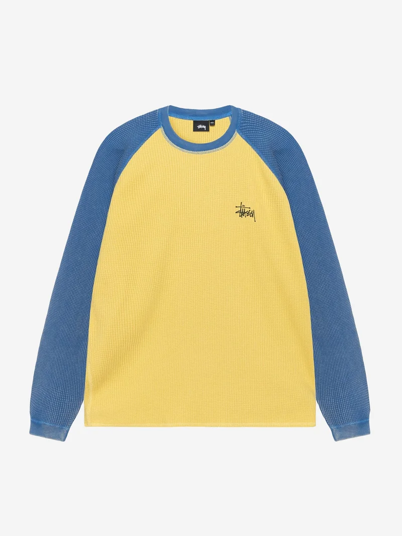 Image of Stussy Raglan Thermal 2 Tone - Yellow