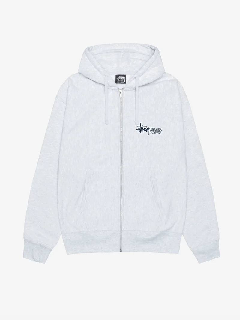 Image of Stussy Superior Quality Zip Hood - Ash Heather