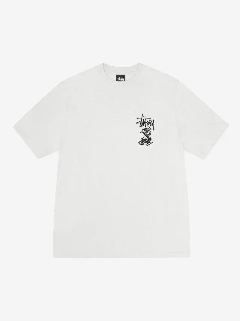 Image of Stussy Double Dragon Pig. Dyed Tee - Natural