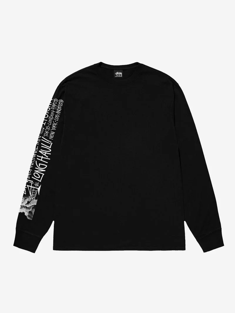 Image of Stussy Long Haul Ls Tee - Black