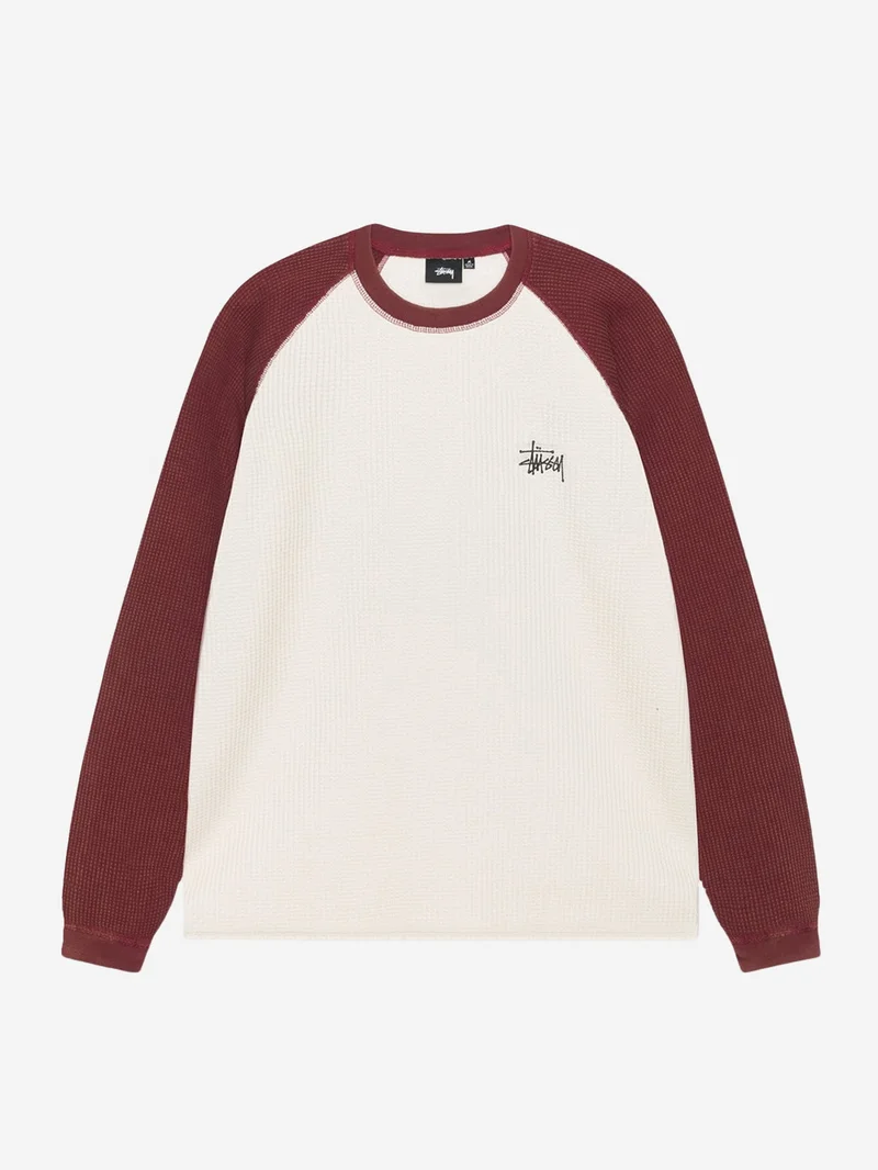 Image of Stussy Raglan Thermal 2 Tone - Off White