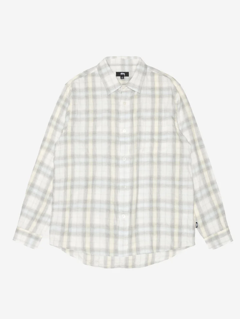 Image of Stussy Beach Plaid Shirt - Off White