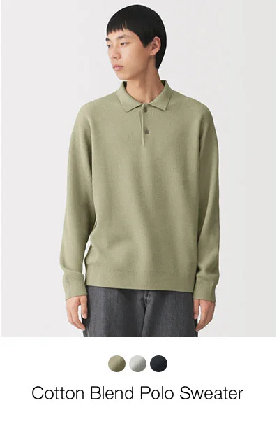 Shop Cotton Blend Polo Sweater