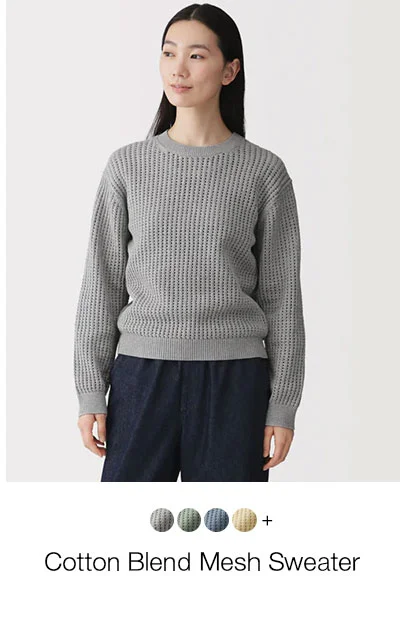Shop Cotton Blend Mesh Sweater