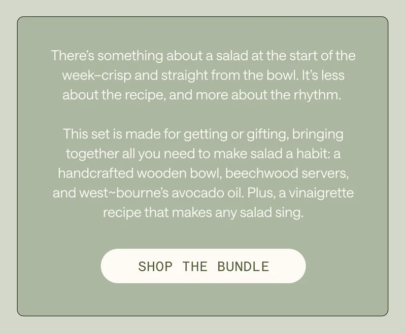 “Sunday Salad Set” bundle by West~bourne with a “Shop the Bundle” call-to-action.