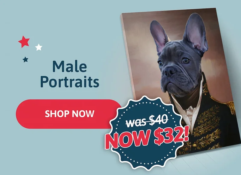 Male Pet Portraits. Shop Now for $32