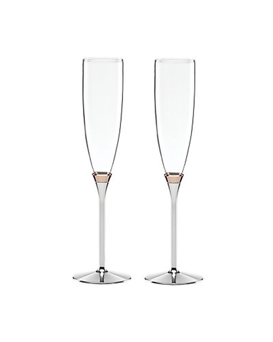 Rosy Glow Toasting Flute Pair
