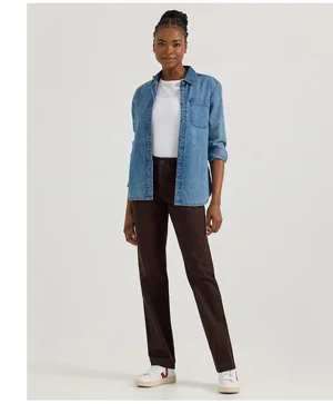 Women's Wrinkle Free Relaxed Fit Straight Leg Pant
