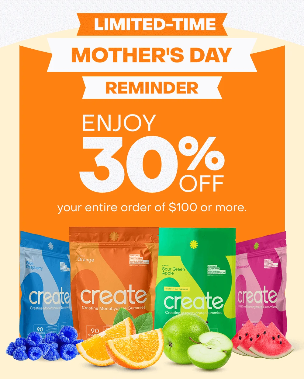 Celebrate Mother's Day with 30% off Orders $100+