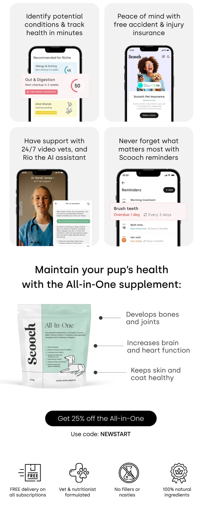 Maintain your pup’s health with the All-in-One supplement - Get 25% off the All-in-One