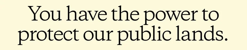You have the power to protect our public lands.