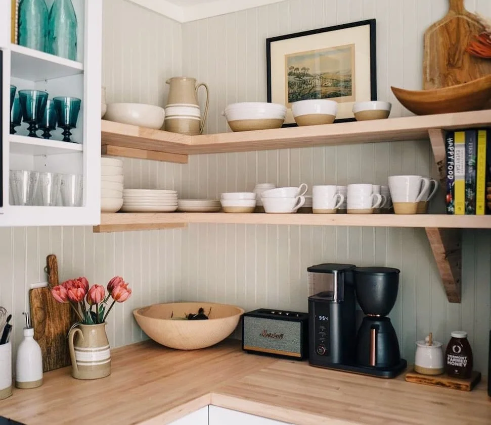 Kitchen painted in Beigeing