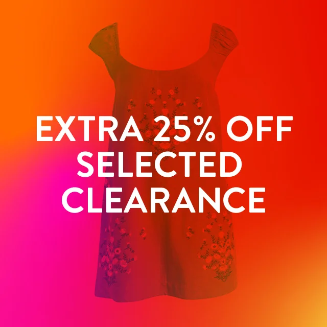 Extra 25% off selected clearance.